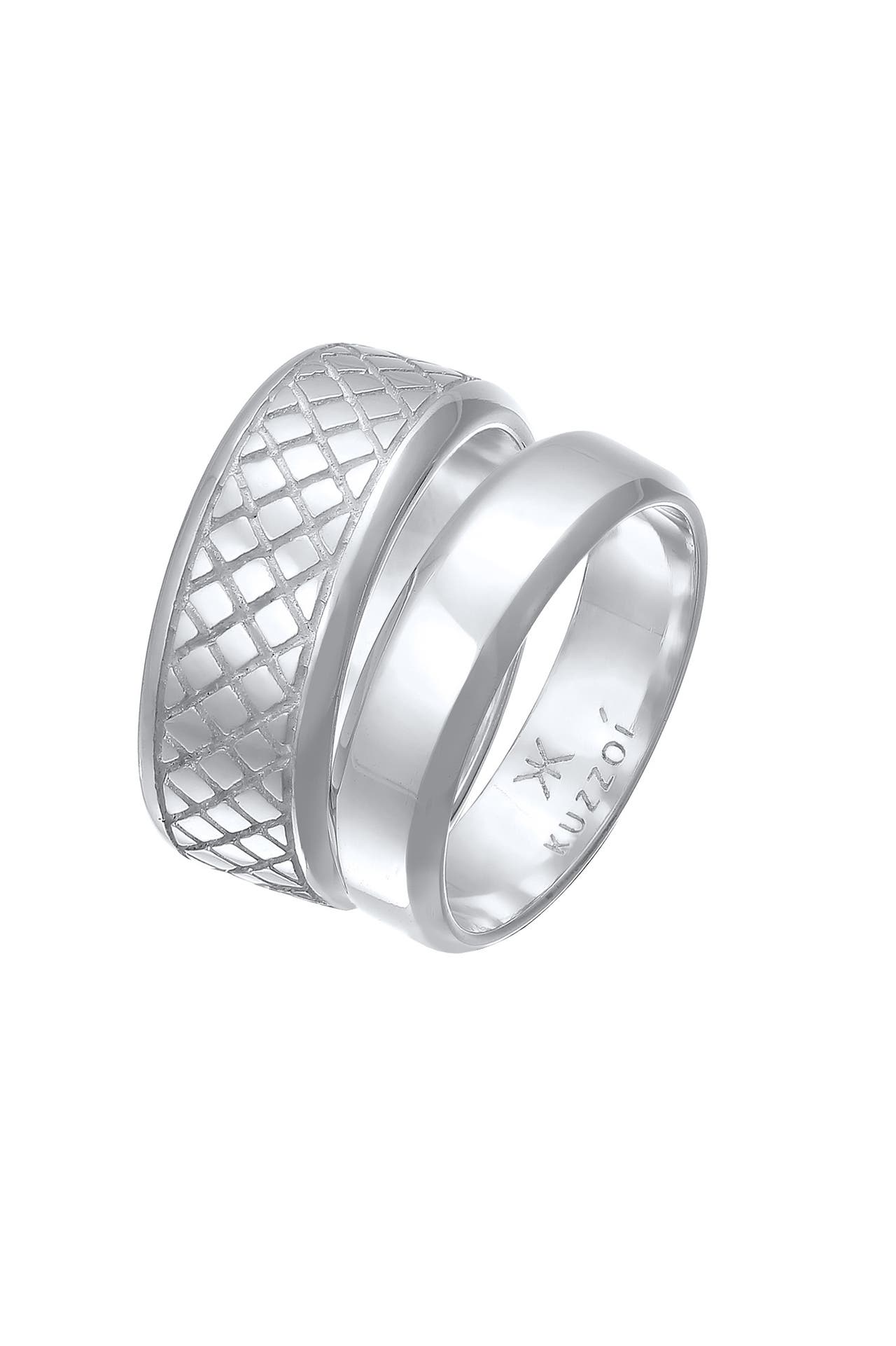 KUZZOI 2er Set Ring Herren Bandring 925 Silber, Bild 1