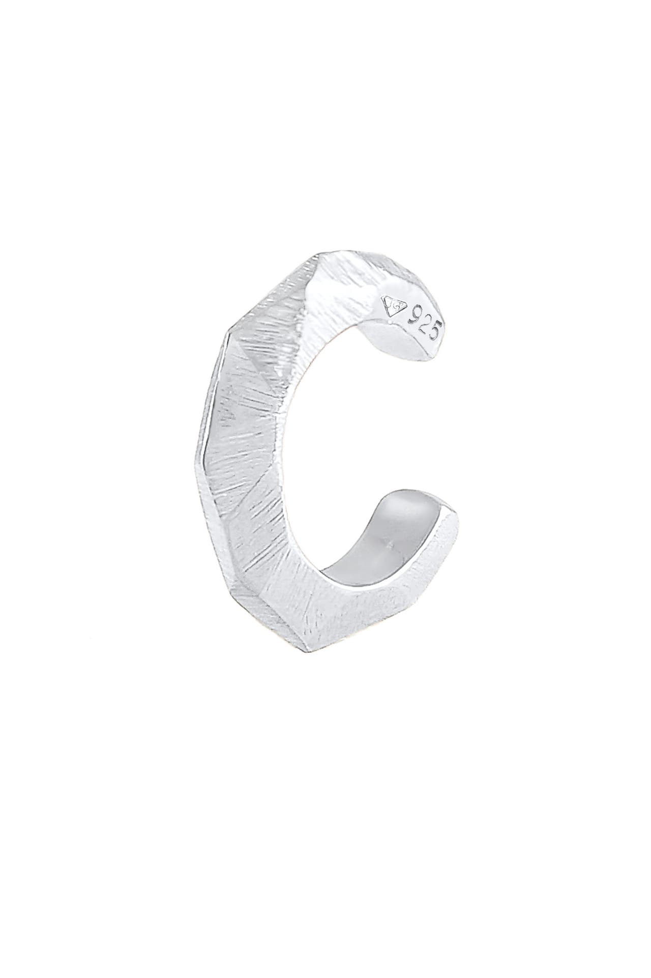 ELLI Ohrringe Earcuff Klemme Single Facettiert 925 Silber Silber, Bild 1