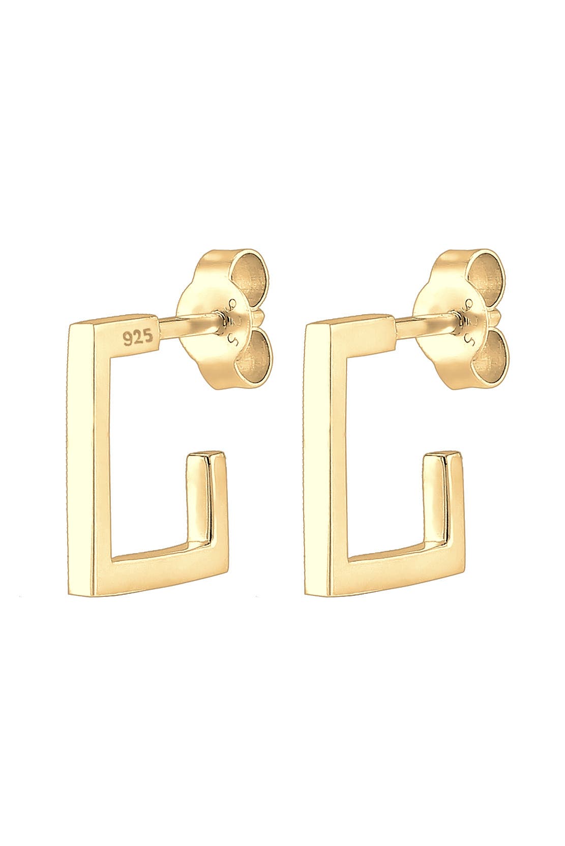 ELLI Ohrringe Creole Geo Viereck 925 Sterling Silber Gold, Bild 1