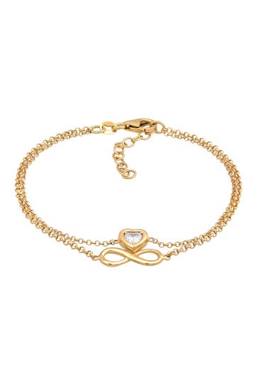 ELLI Armband Layer Infinity Herz Unendlichkeit 925 Silber Gold