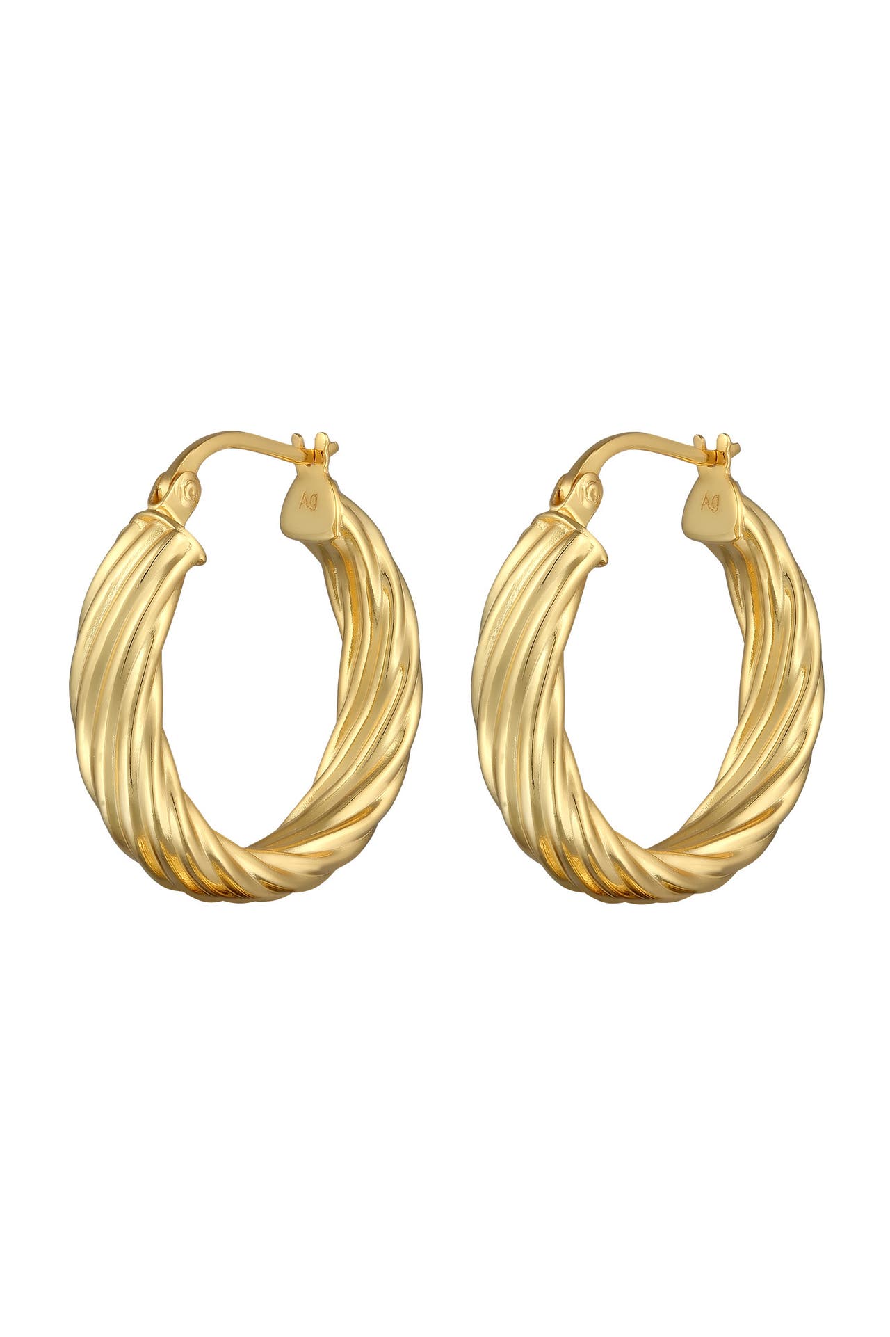 ELLI Ohrringe Creolen Twisted 925 Sterling Silber Gold, Bild 1