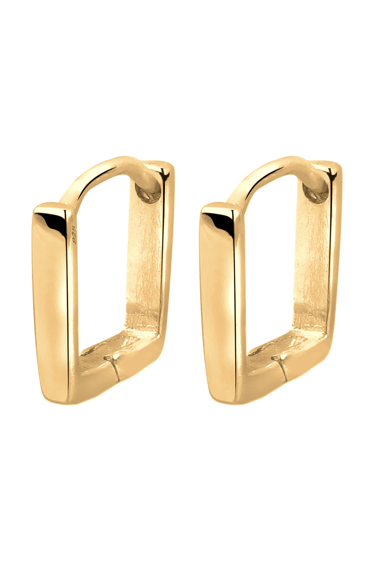 ELLI Ohrringe Creole Quadrat Form 925 Sterling Silber Gold, Bild 1