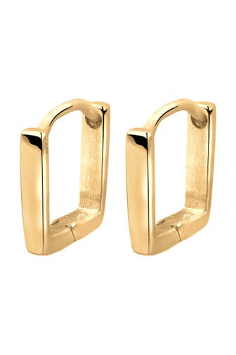 ELLI Ohrringe Creole Quadrat Form 925 Sterling Silber Gold