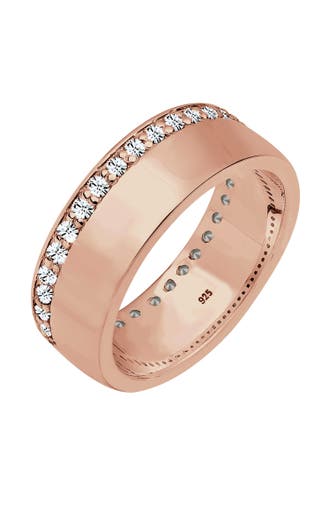 ELLI Ring Bandring Funkelnd 925 Silber, mit Kristallen von Swarovski® Rosegold