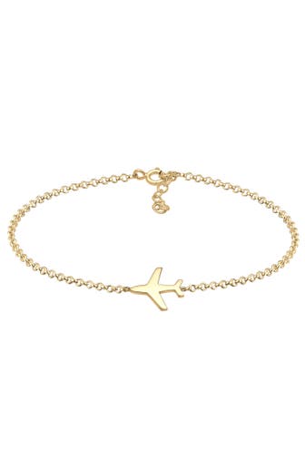 ELLI Armband Flugzeug Reise 925 Silber Gold