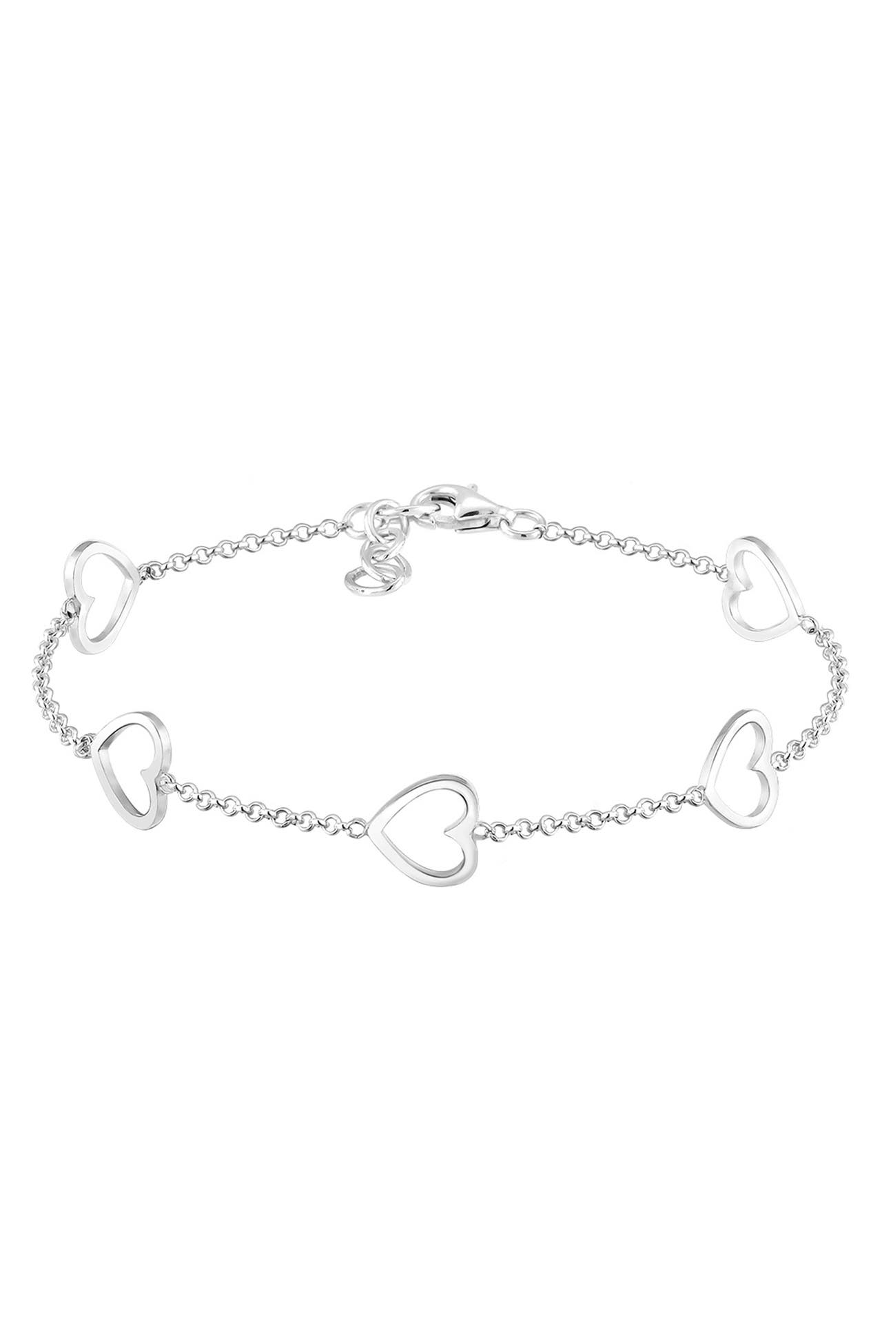 ELLI Armband Herz Liebe Cut-Out Basic Trend Romantik 925 Silber Silber, Bild 1