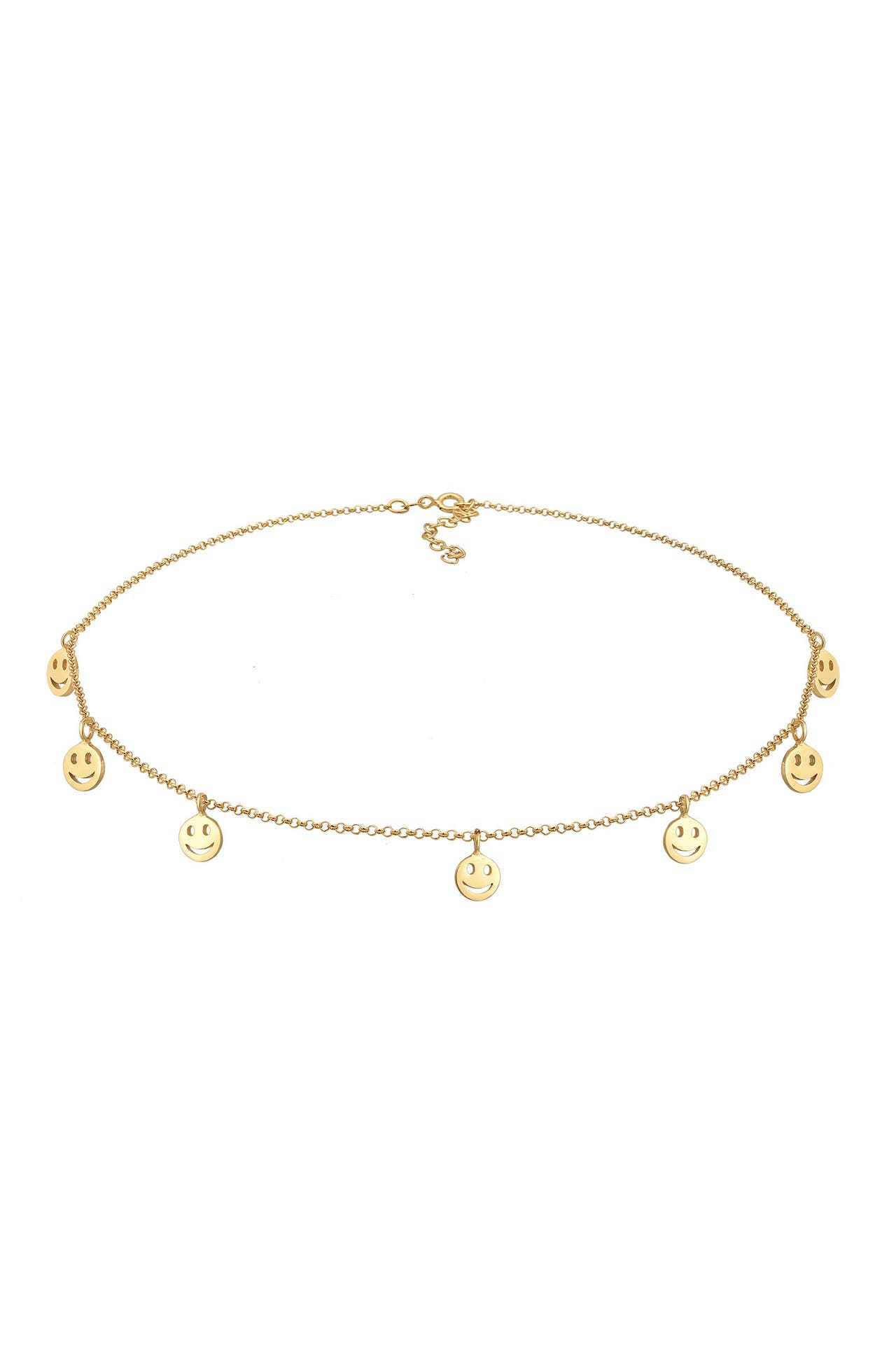 ELLI Kette Choker Kette Basic Smiling 925 Silber Gold, Bild 1