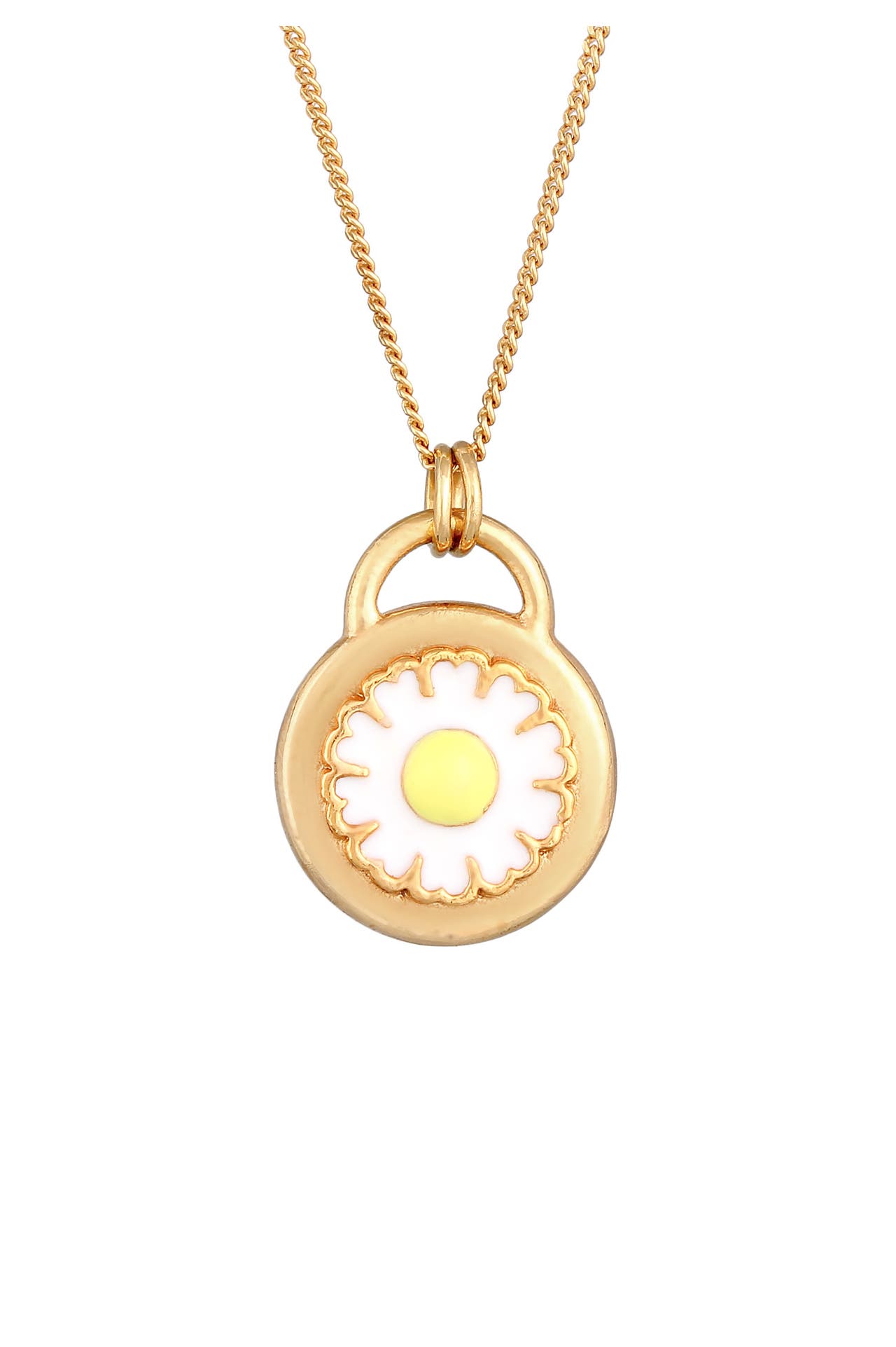ELLI Kette Gänseblümchen Blume Emaille 925 Silber Gold, Bild 1
