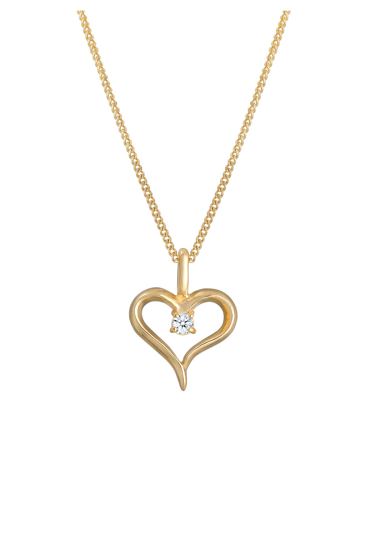 ELLI DIAMONDS Kette Herz Diamant Weiß Brillantschliff (0.03 ct) 585 Gelbgold Gold, Bild 1