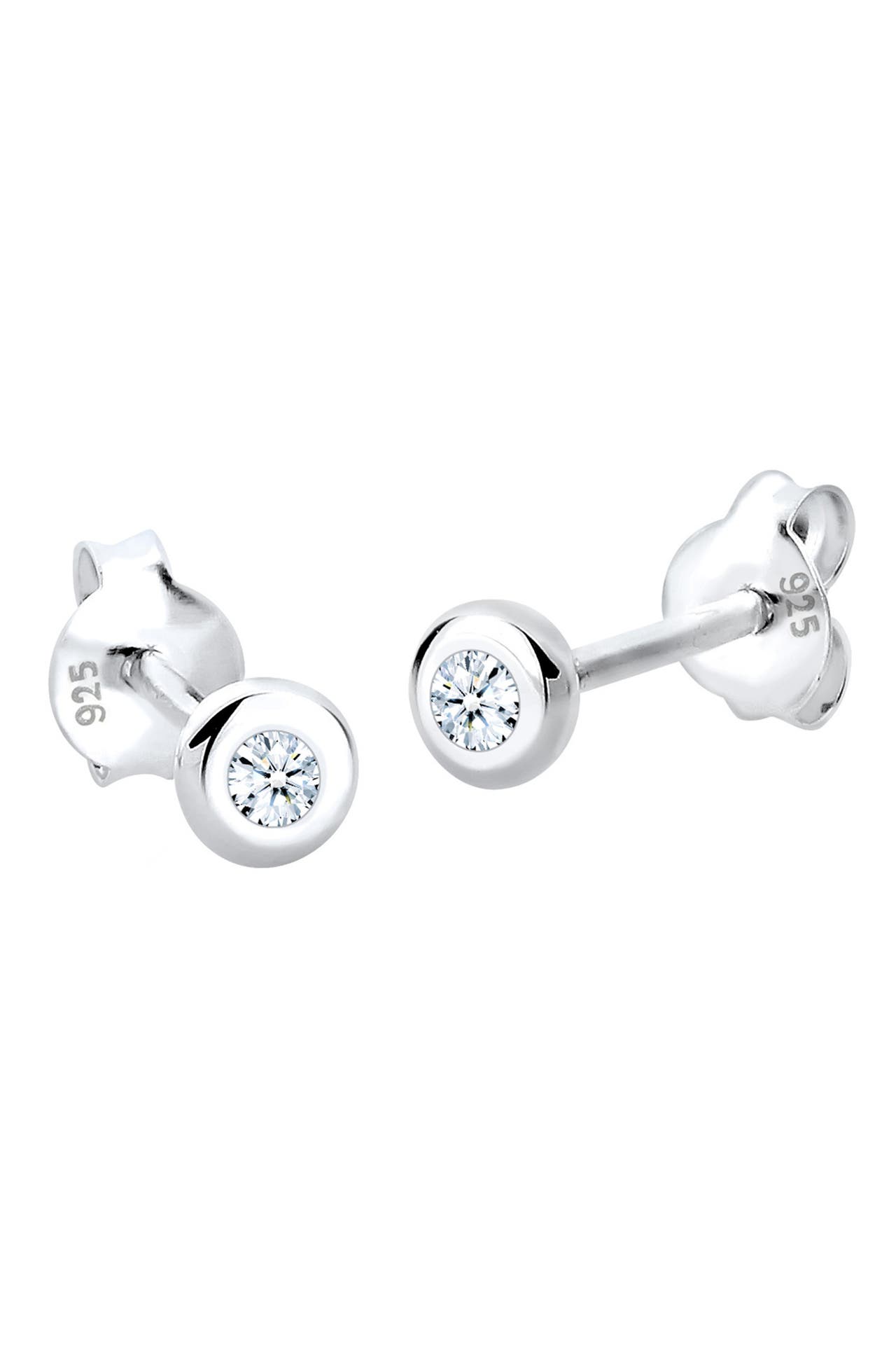 ELLI DIAMONDS Ohrringe Ohrstecker Diamant Brillantschliff (0.06 ct) 925 Silber Weiß, Bild 1