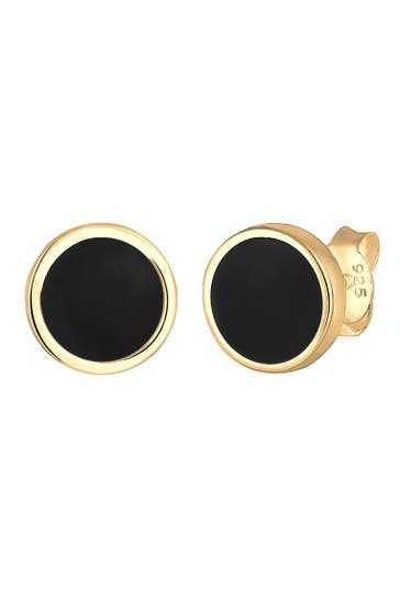 KUZZOI Ohrringe Basic Kreis Geo Emaille Schmuck Geschenk 925 Silber
