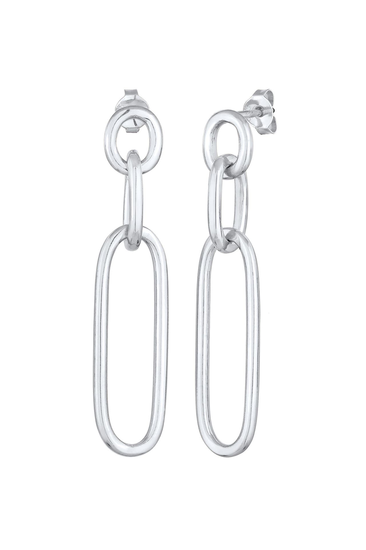 ELLI Ohrringe Glieder Basic Hänger Blogger 925 Silber Silber, Bild 1
