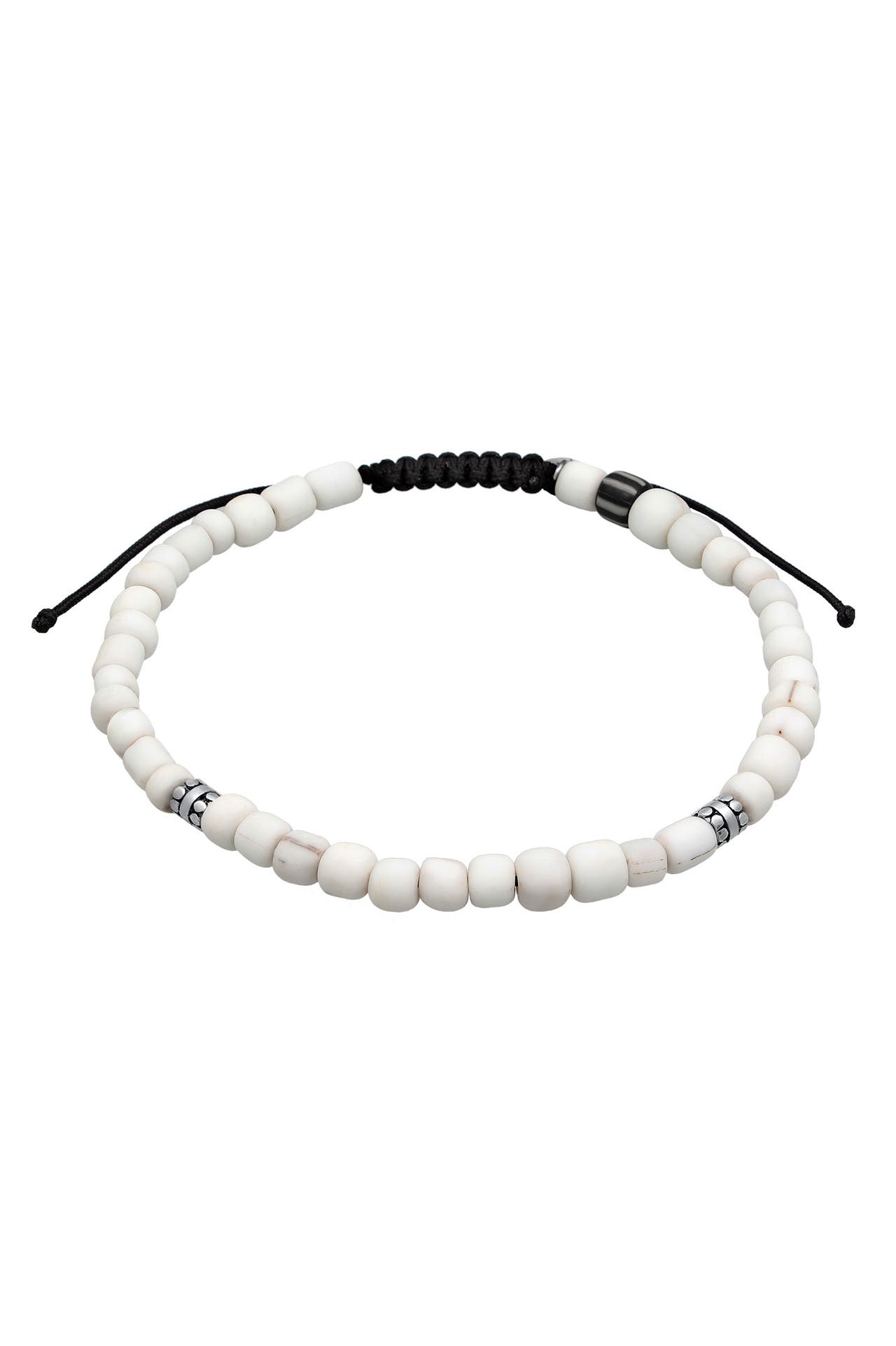 KUZZOI Armband Herren Heishi Glas Beads Textilband 925 Silber Silber, Bild 1