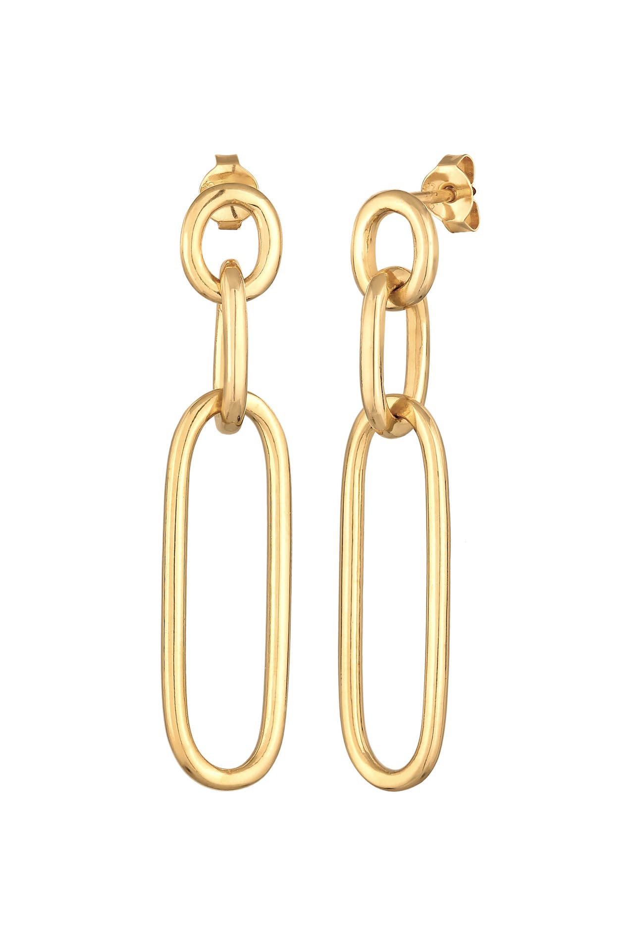 ELLI Ohrringe Glieder Basic Hänger Blogger 925 Silber Gold, Bild 1