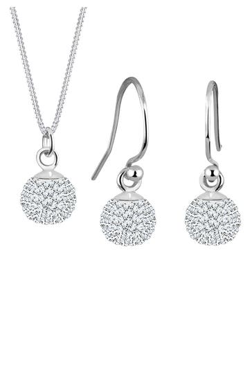 ELLI Schmuckset Weiß 925 Sterling Silber, mit Kristallen von Swarovski® Weiß