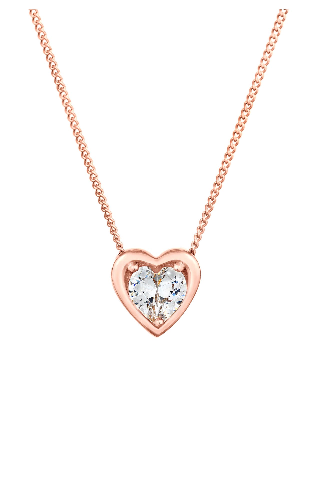 ELLI Kette Anhänger mit Herz Love Zirkonia 925 Silber Rosegold, Bild 1
