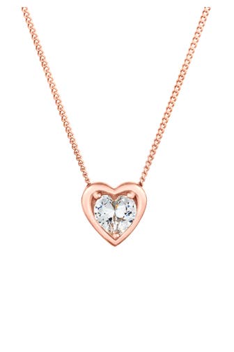 ELLI Kette Anhänger mit Herz Love Zirkonia 925 Silber Rosegold