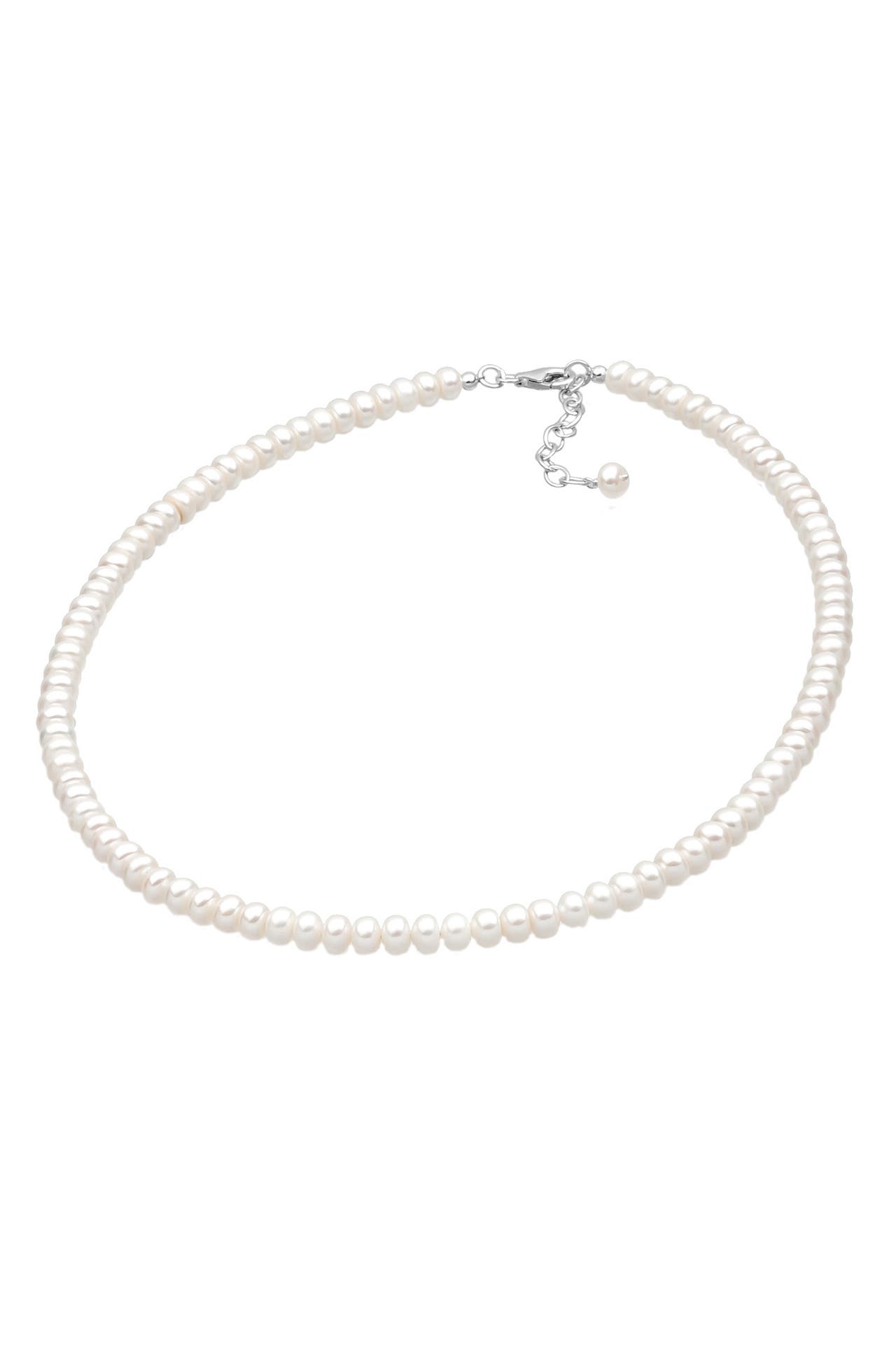 ELLI Kette Edel Süßwasserzuchtperlen 925 Sterling Silber Weiß, Bild 1