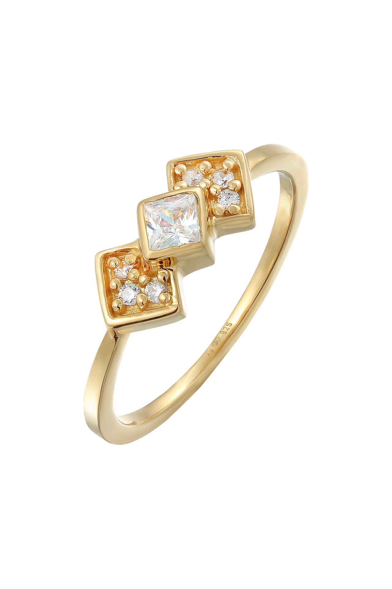 ELLI Ring Zirkonia Vintage Elegant 925 Silber Gold, Bild 1