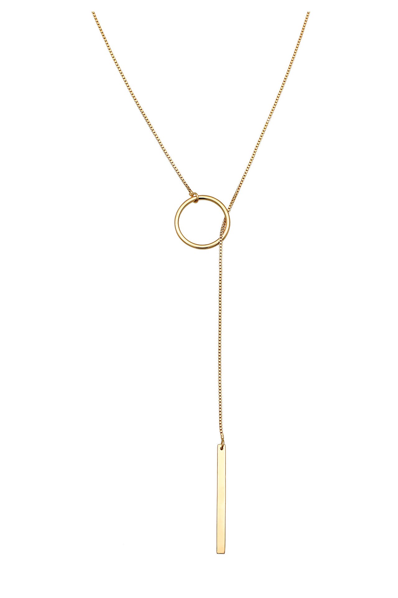 ELLI Kette Y-Kette Kreis Stab Feminin 925 Silber Gold, Bild 1