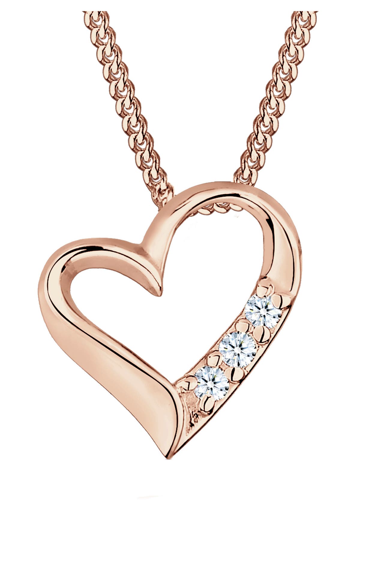 ELLI DIAMONDS Kette Herz Liebe Diamant (0.06 ct.) 925 Silber Rosegold, Bild 1