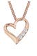Kette Herz Liebe Diamant (0.06 ct.) 925 Silber Rosegold