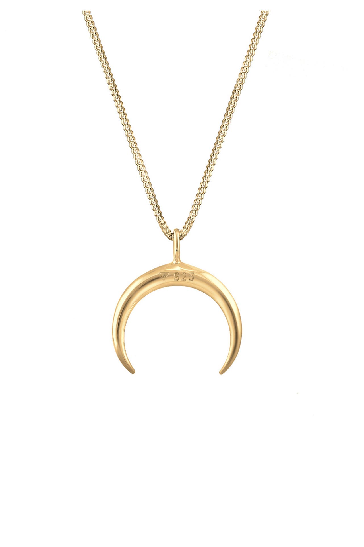 ELLI Kette Kette Anhänger Halbmond Fein 925 Silber Gold, Bild 1