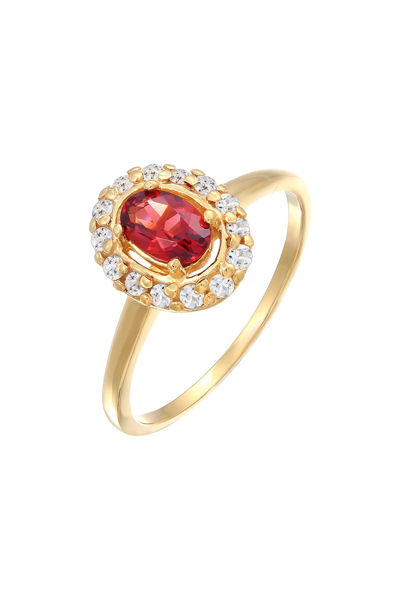 ELLI PREMIUM Ring Granat Topas Klassik 585 Gelbgold, Bild 1