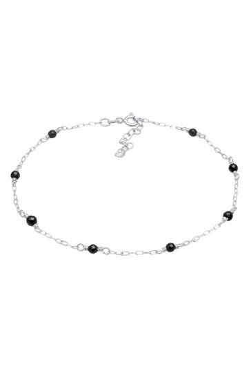 ELLI Fusskettchen Onyx Perlen Elegant 925 Silber Silber