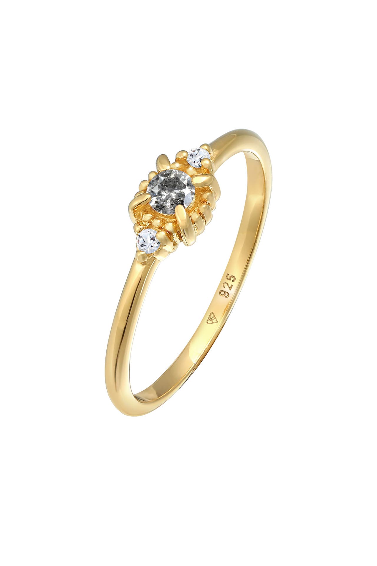 ELLI DIAMONDS Ring Diamant Salt Pepper (0.11 ct.) Topas 925 Silber Gold, Bild 1