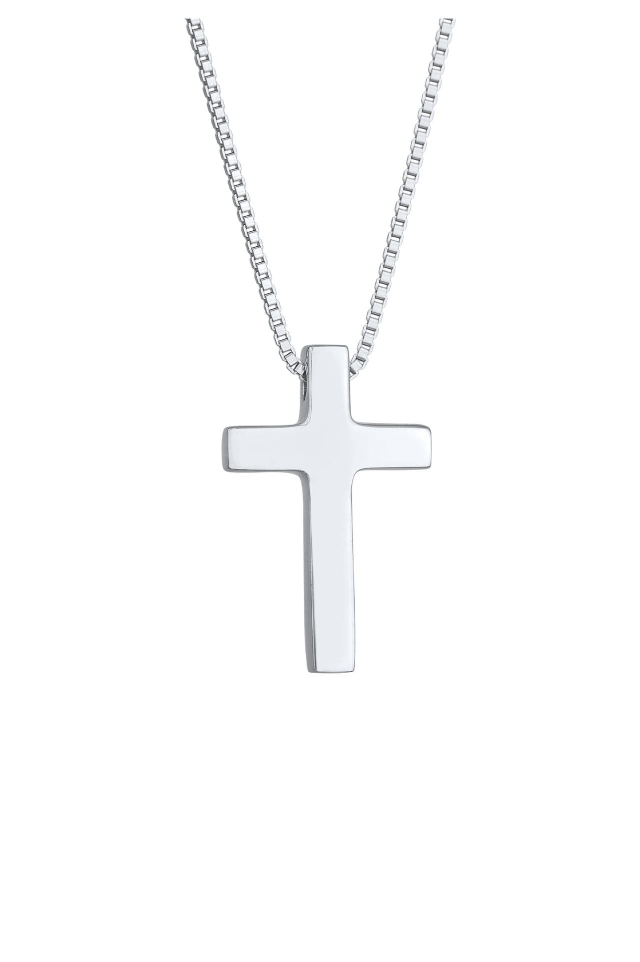 ELLI PREMIUM Kette Kreuz Religion Basic Unisex 925 Silber Silber, Bild 1