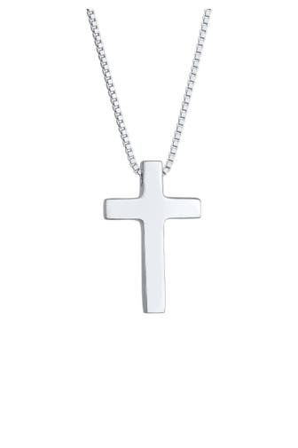 ELLI PREMIUM Kette Kreuz Religion Basic Unisex 925 Silber Silber