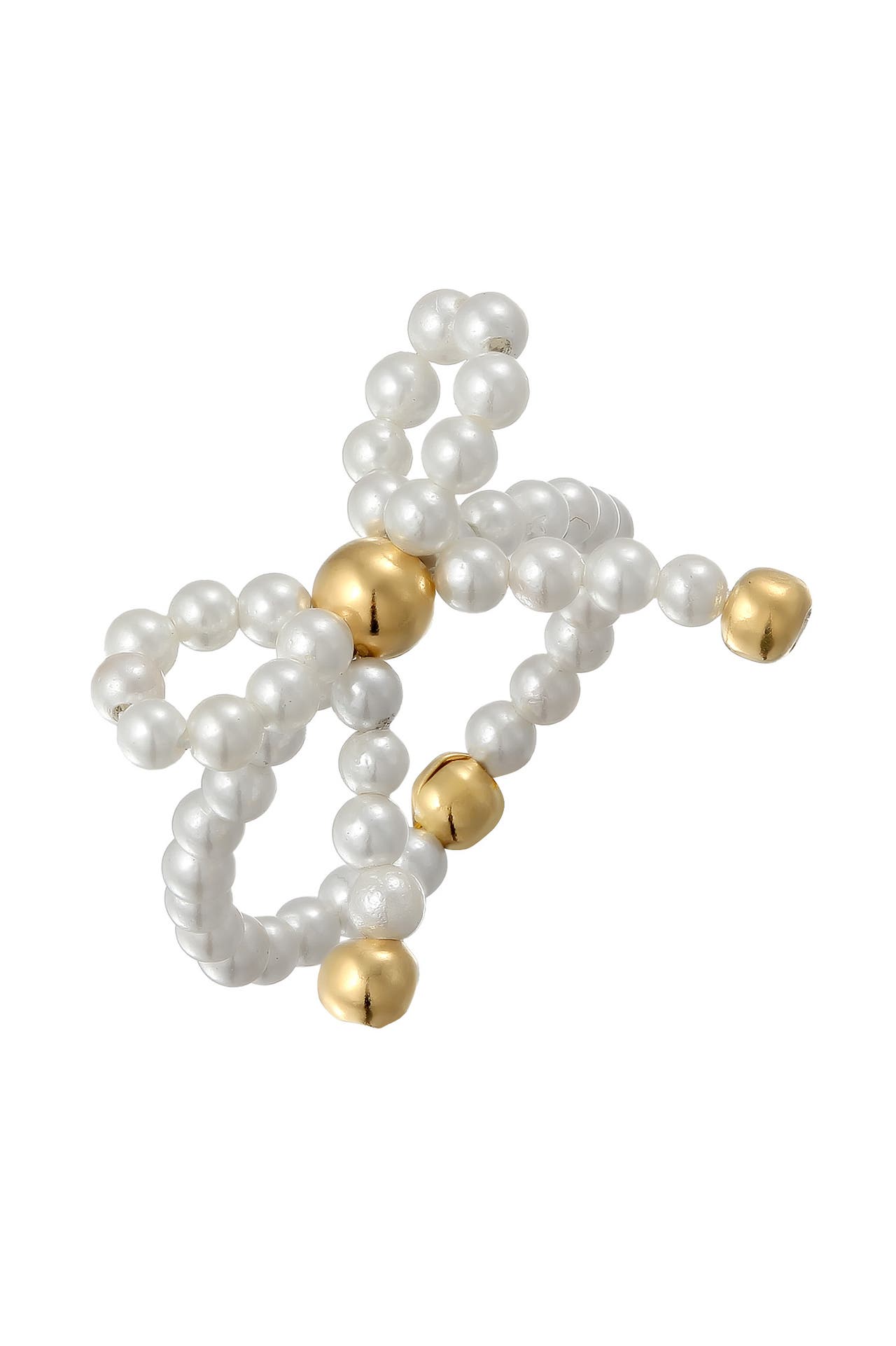 ELLI PREMIUM Ring Schleife Muschelkernperle Romantik 925 Silber Weiß, Bild 1