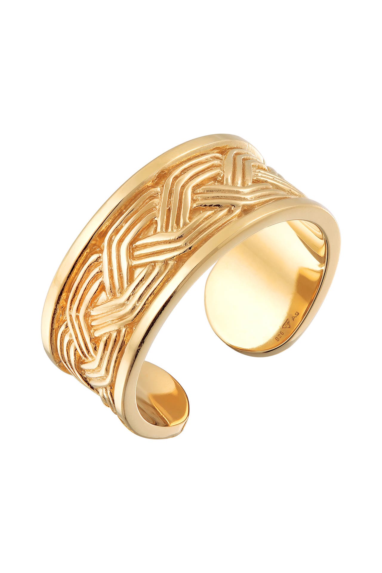 KUZZOI Ring Herren Bandring Ornament Design Offen 925 Silber Gold, Bild 1