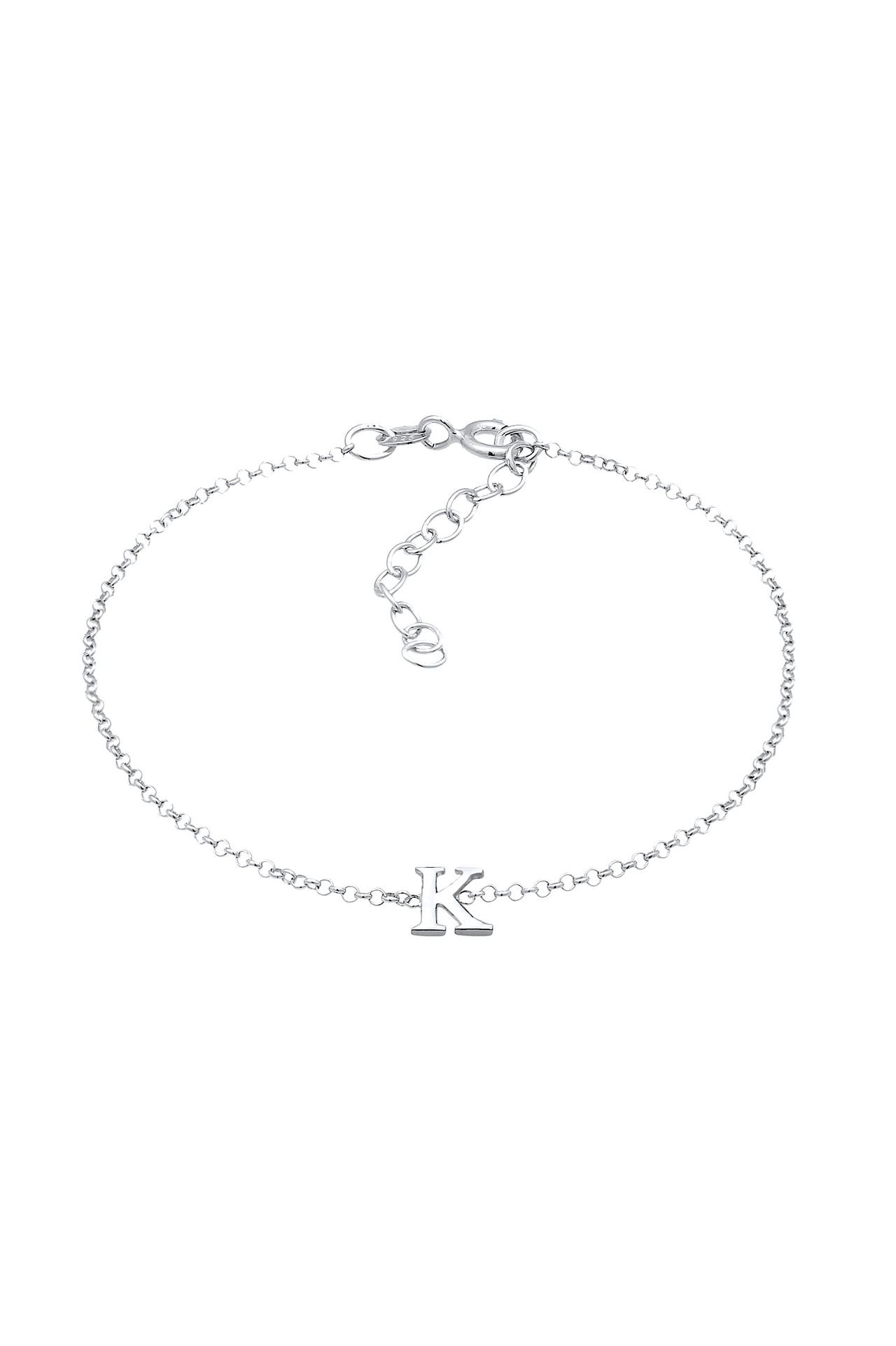 ELLI Armband Buchstaben Initialen Anhänger K 925 Silber Silber, Bild 1