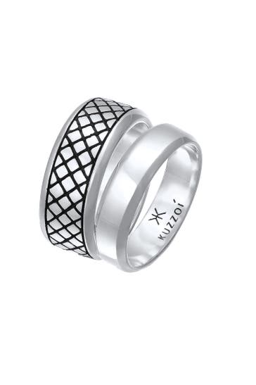 KUZZOI 2er Set Ring Herren Bandring Basic 925 Silber