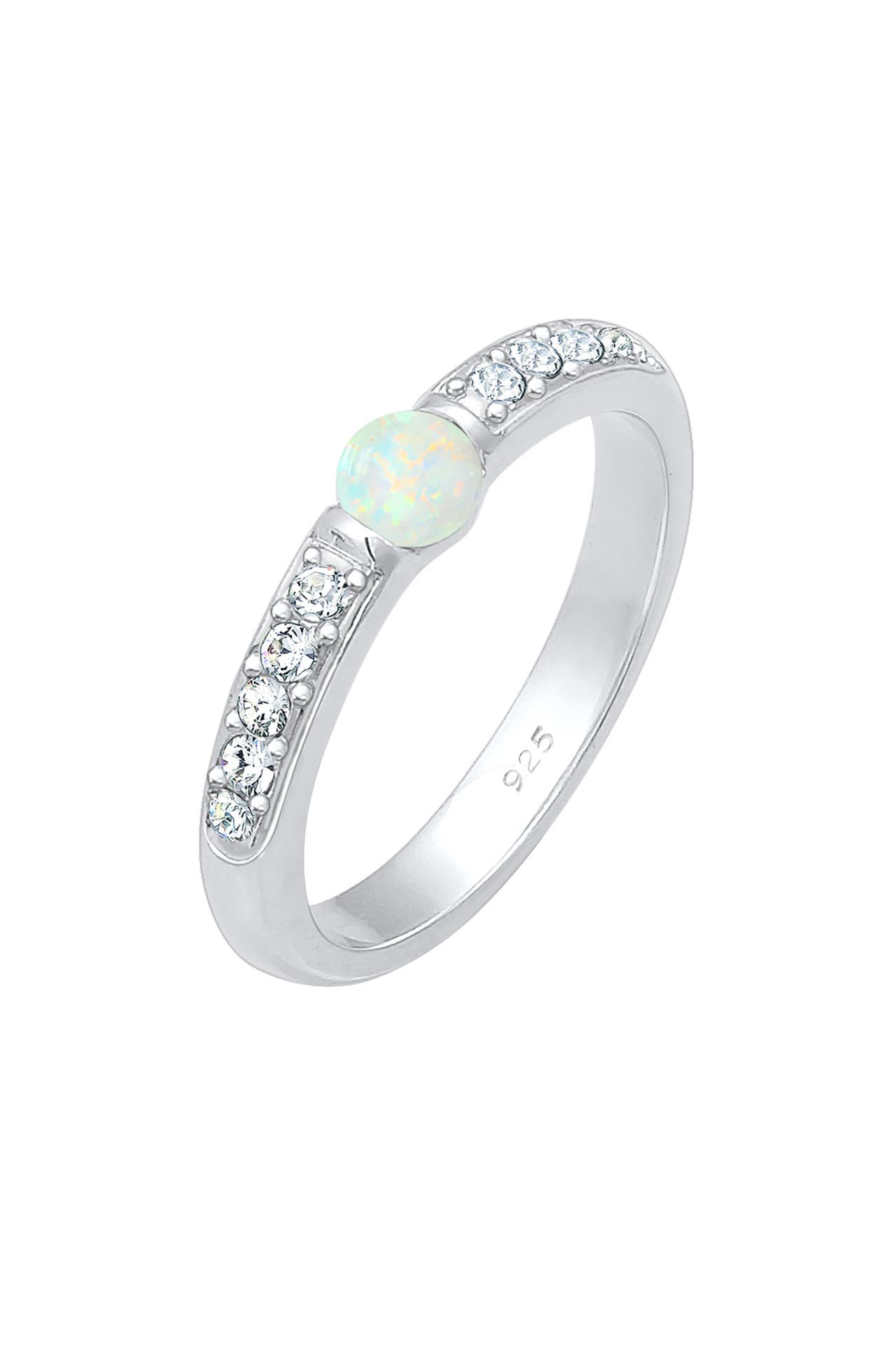 ELLI PREMIUM Ring Glas Kristalle Synthetischer Opal 925 Sterling Silber Silber, Bild 1