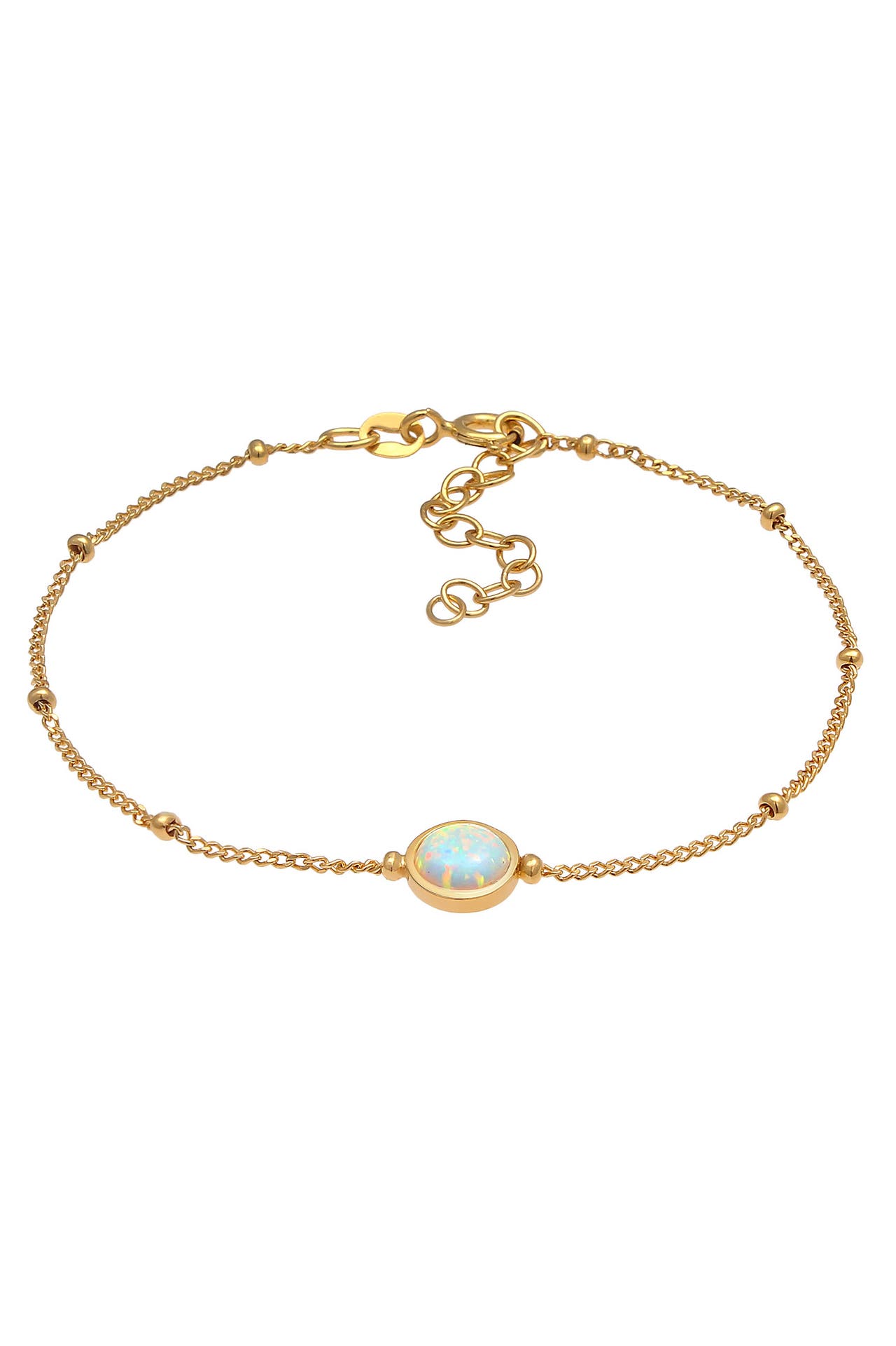 ELLI Armband Opal Edelstein Kugelkette 925er Silber Gold, Bild 1