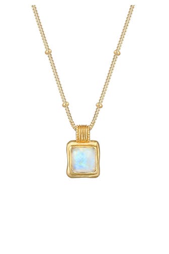 ELLI PREMIUM Kette Mondstein Edelstein Kugelkette 925 Silber Gold