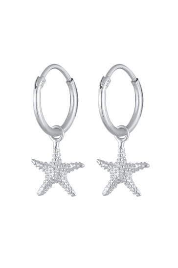 ELLI Ohrringe Creolen mit Seestern Einhänger 925 Silber Silber