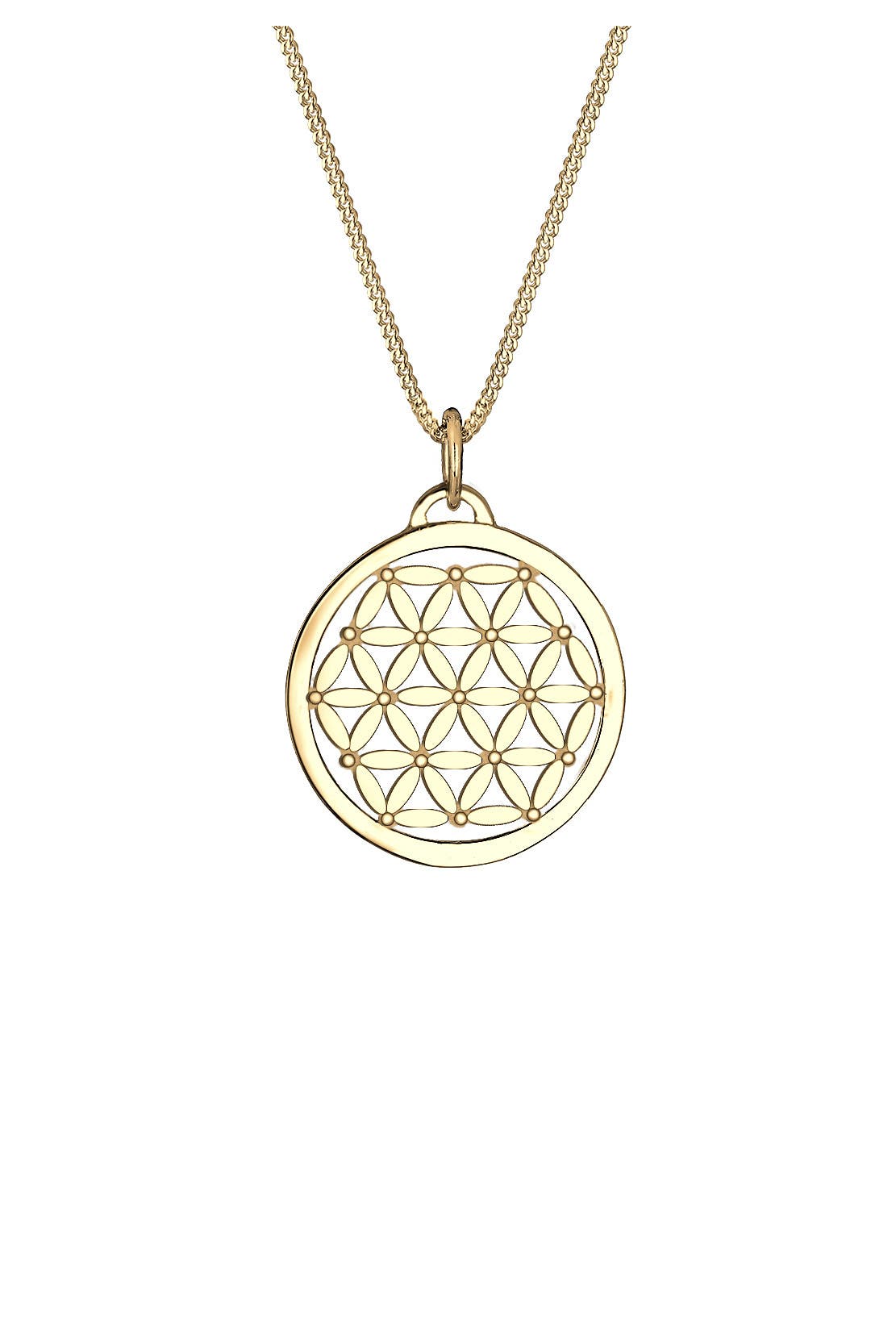 ELLI Kette Anhänger Blume des Lebens 925 Sterling Silber Gold, Bild 1