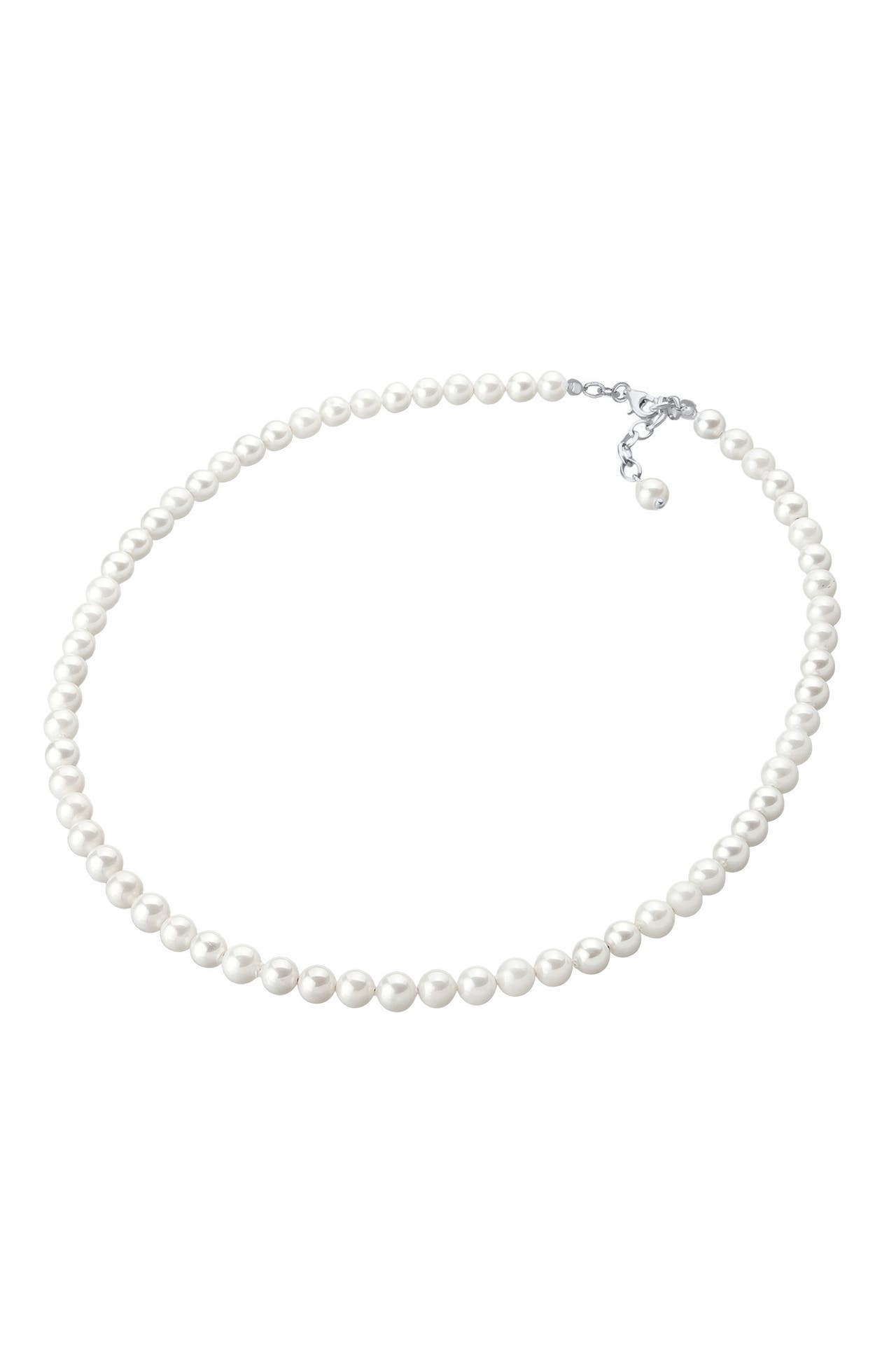 ELLI Kette Muschelkernperlen Rund Klassisch 925 Silber Weiß, Bild 1