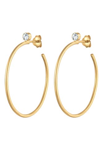 ELLI PREMIUM Ohrringe Creolen Stecker 925 Silber, mit Kristallen von Swarovski® Gold
