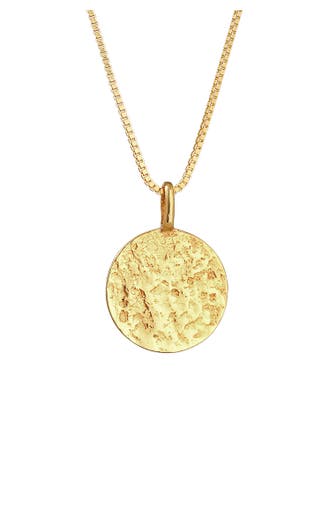 KUZZOI Kette Herren Basic Coin Plättchen gehämmert 925 Silber Gold