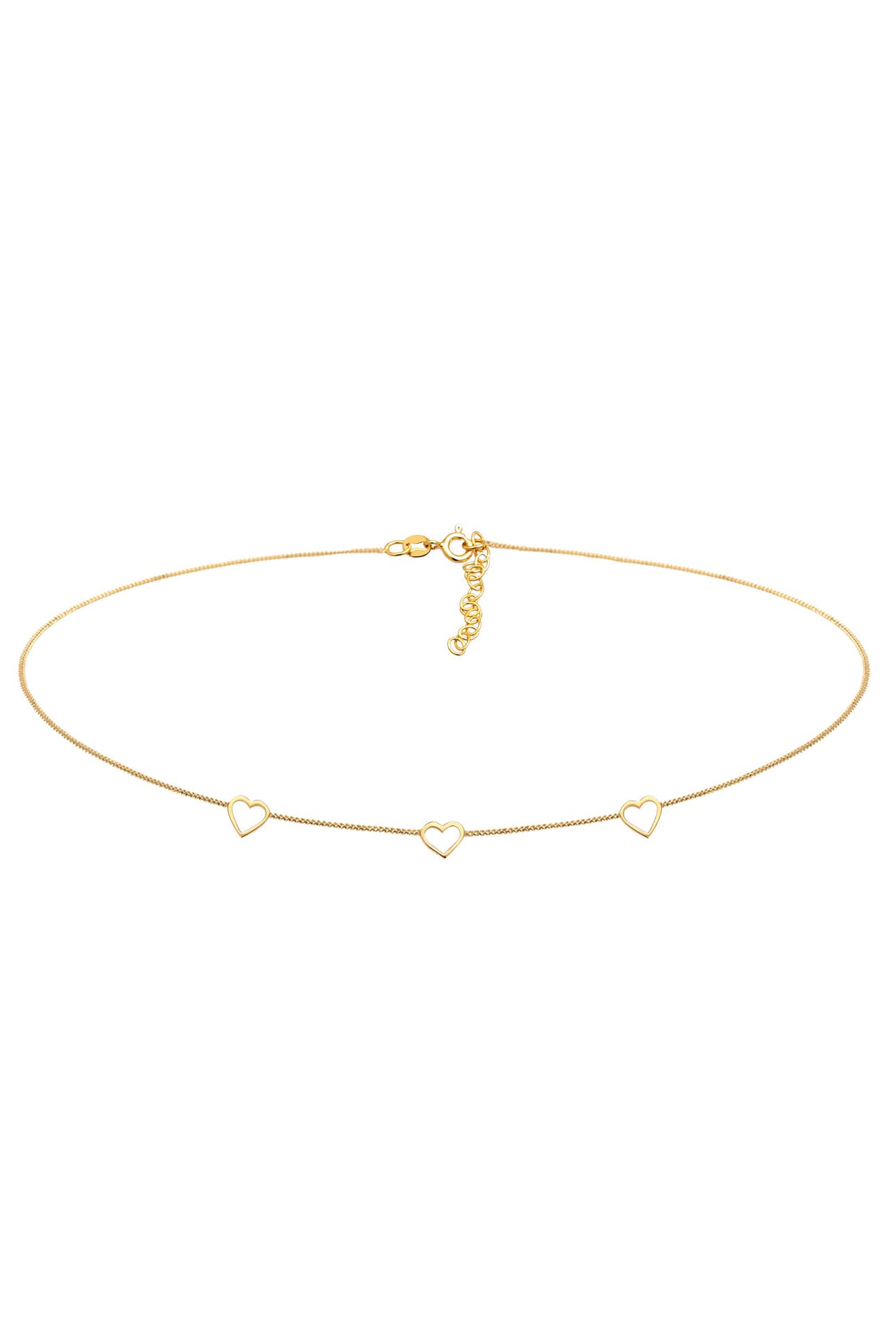 ELLI Kette Choker Herz Cut Out Liebe Romantik 925 Silber Gold, Bild 1