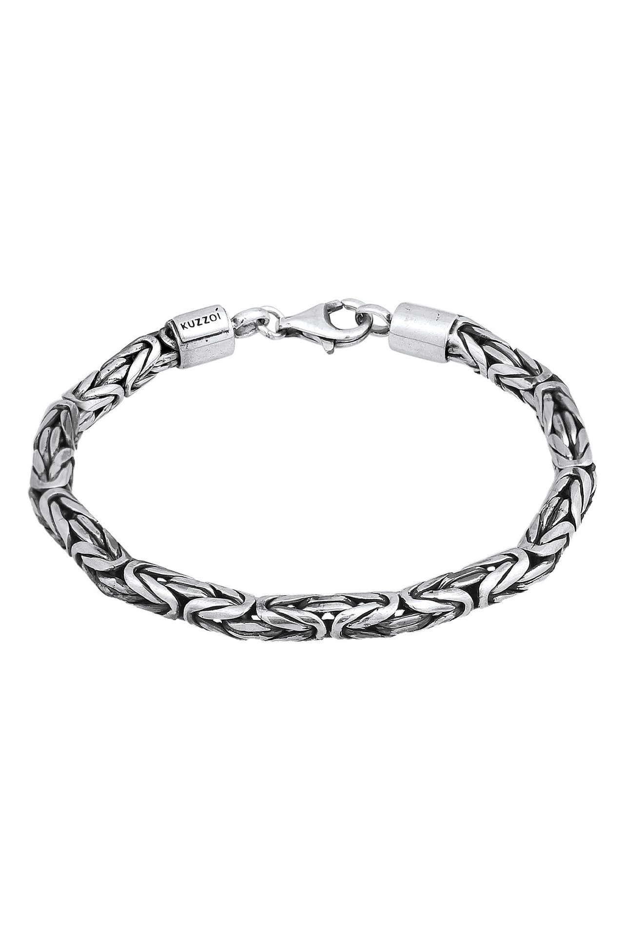 KUZZOI Armband Herren Königskette Rund 925 Silber Schwarz, Bild 1