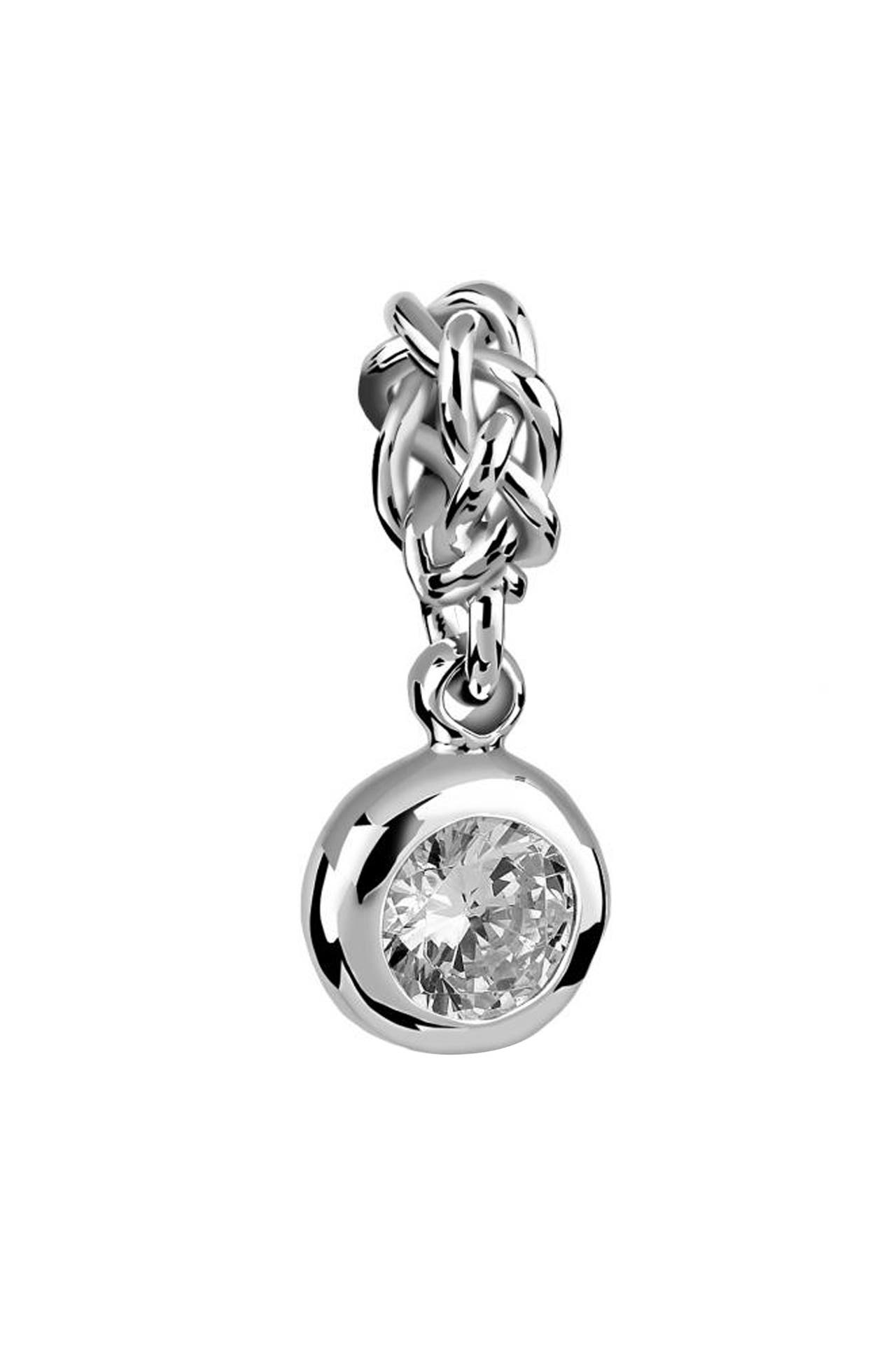 NENALINA Charm Solitär Zirkonia Kristall Knoten Bead 925 Silber, Bild 1