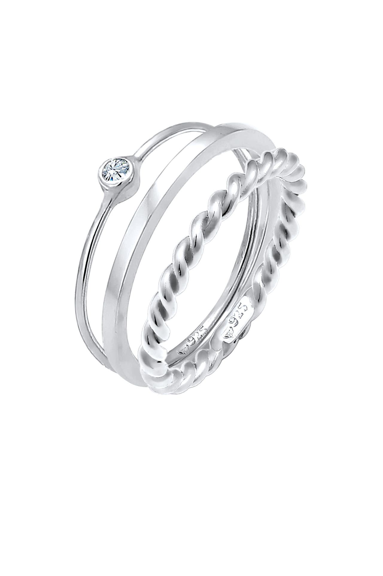 ELLI Ring Ring-Set mit 925 Silber, mit Kristallen von Swarovski® Silber, Bild 1