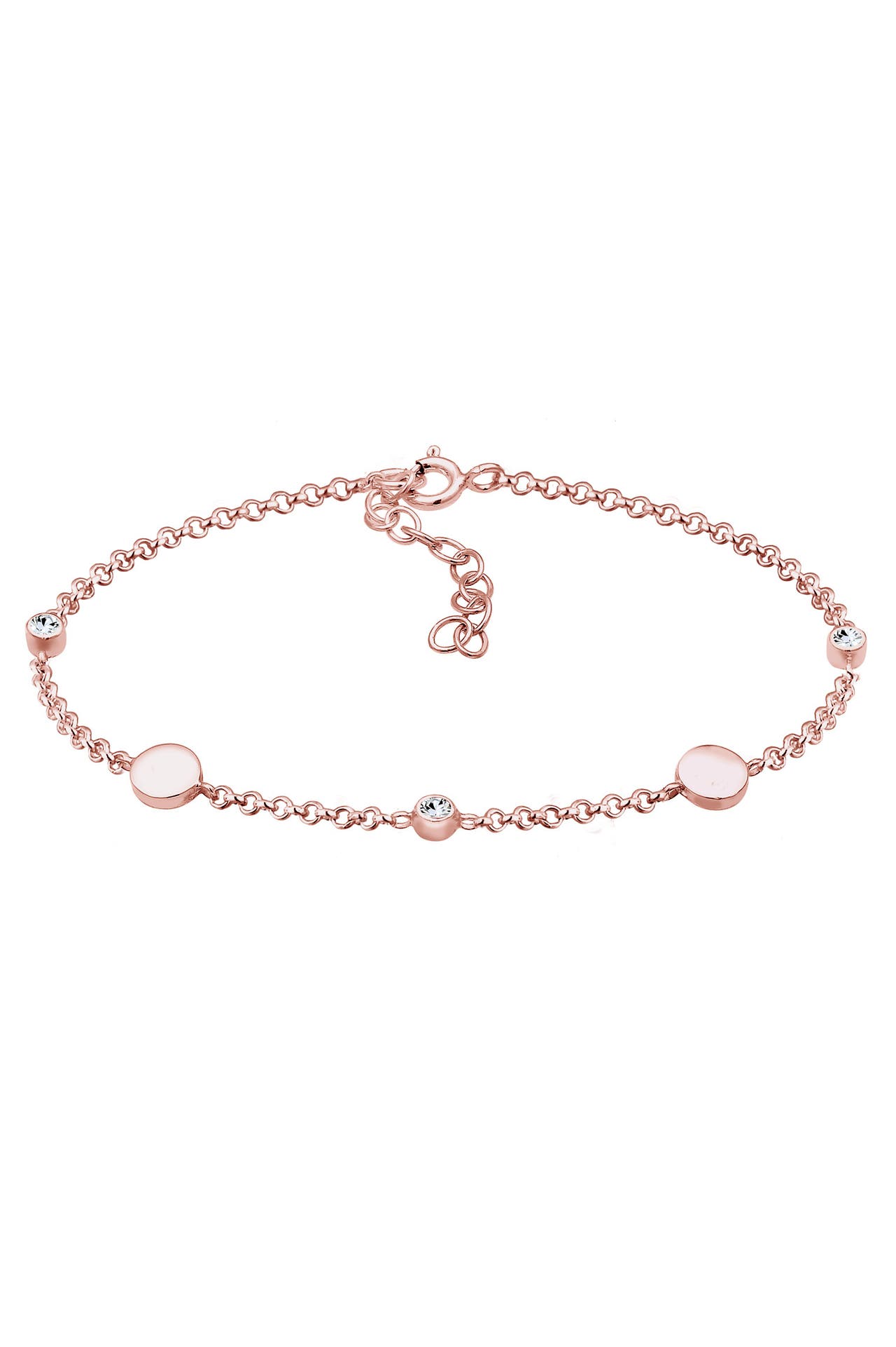 ELLI Armband Plättchen mit Kristallen von Swarovski® 925 Sterling Silber Rosegold, Bild 1