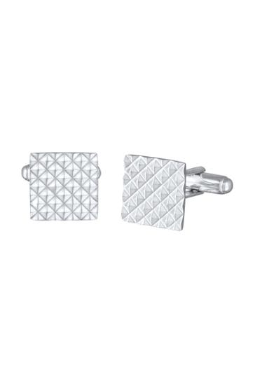 KUZZOI Manschettenknöpfe Klassisch Pyramiden Design 925 Silber Silber